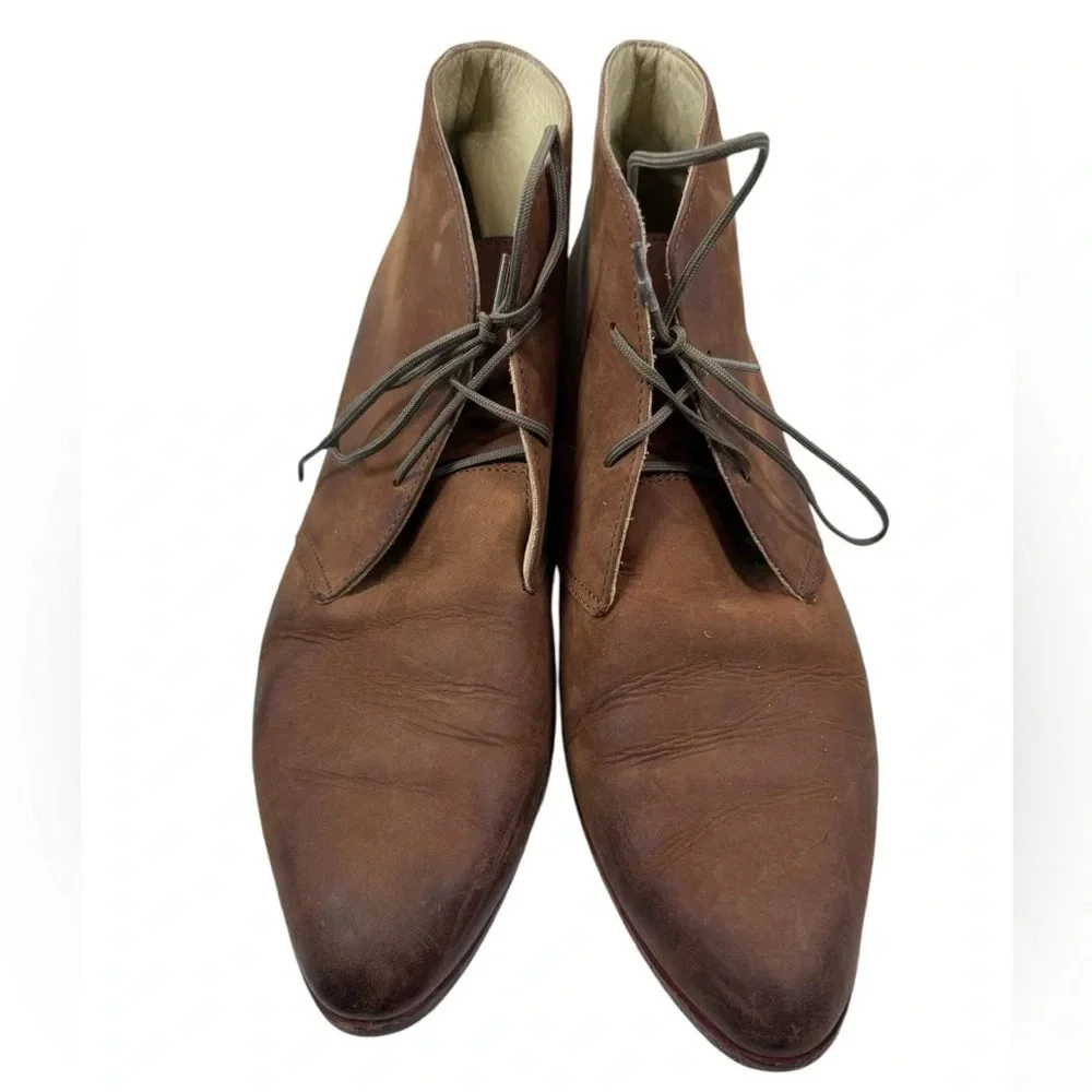 Nisolo Issa chukka boot brown leather lace up point toe 8.5 ankle high